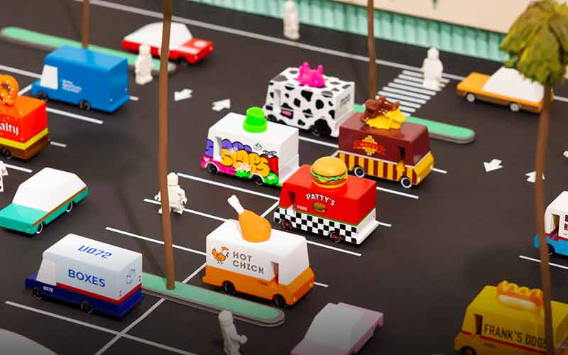 Holzautos Candylab Toys Candyvan Foodtrucks aus Holz für Kinder 