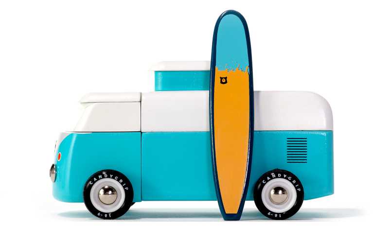 Candylab Toys VW Beach Bus in Ocean Blau | Holzspielzeug Volkswagen Campervan 