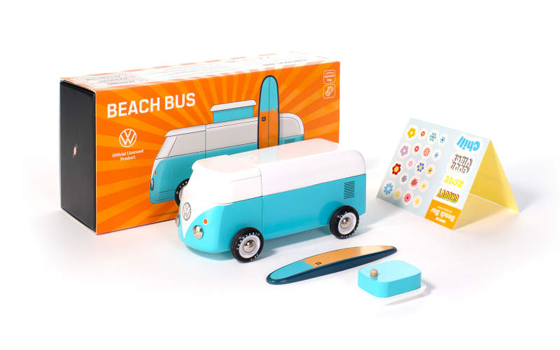 Candylab Toys VW Beach Bus Ocean Blau | Volkswagen Holzauto Campingbus