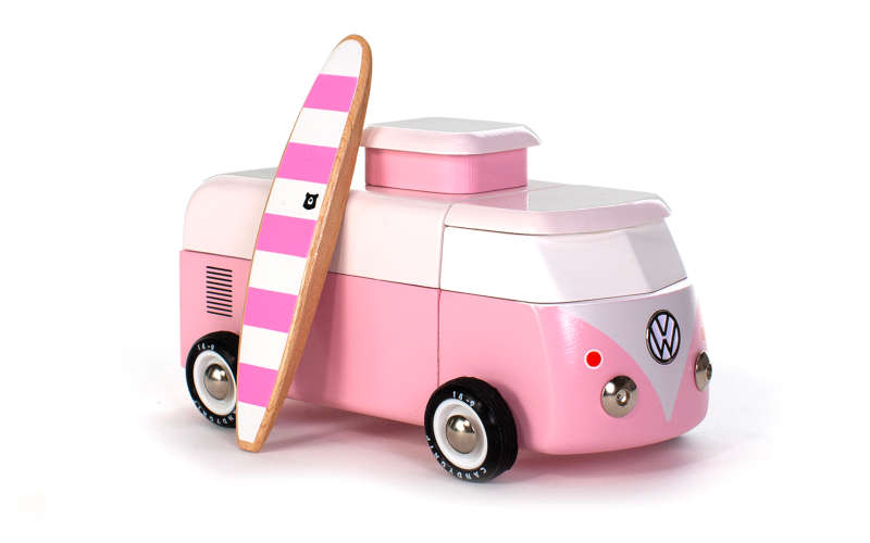 Candylab Toys VW Bus aus Holz: Beach Bus in Pink | Holzspielzeug Campervan