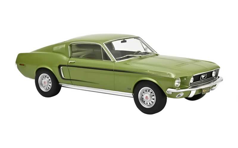 Ford Mustang Fastback GT von 1968 in Metallic Grün als 1:12 Modellauto von Norev