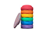 Stapelstein Rainbow 7 Steine mit Confetti Balance Board Stein