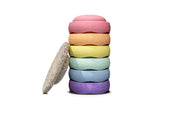 Stapelstein Rainbow Pastell 6 Steine mit Confetti Stein zum Balancieren