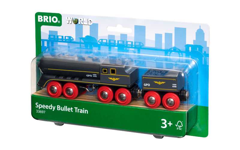 Black Bullit Train Wooden Railway with Coal Tender BRIO