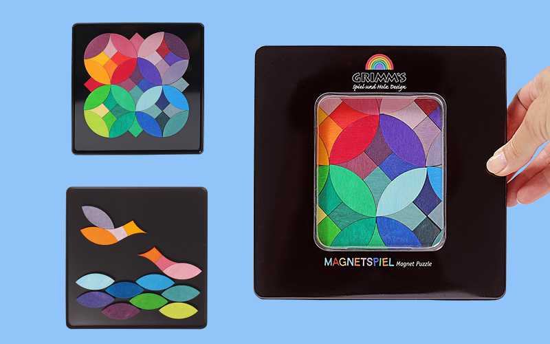 Grimms Magnetspiel Kreise bunt | 40 teiliges Magnetbaustein Set