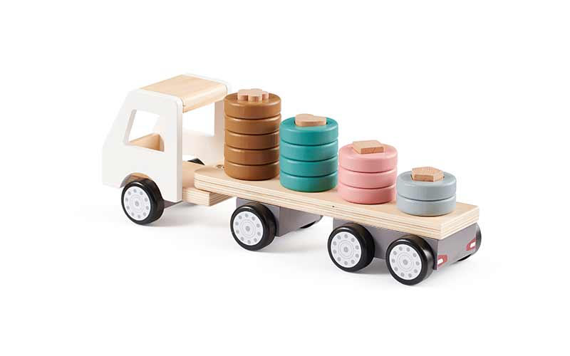 Holzautos Kids Concept Aiden Holzlaster Ringspiel Hinteransicht