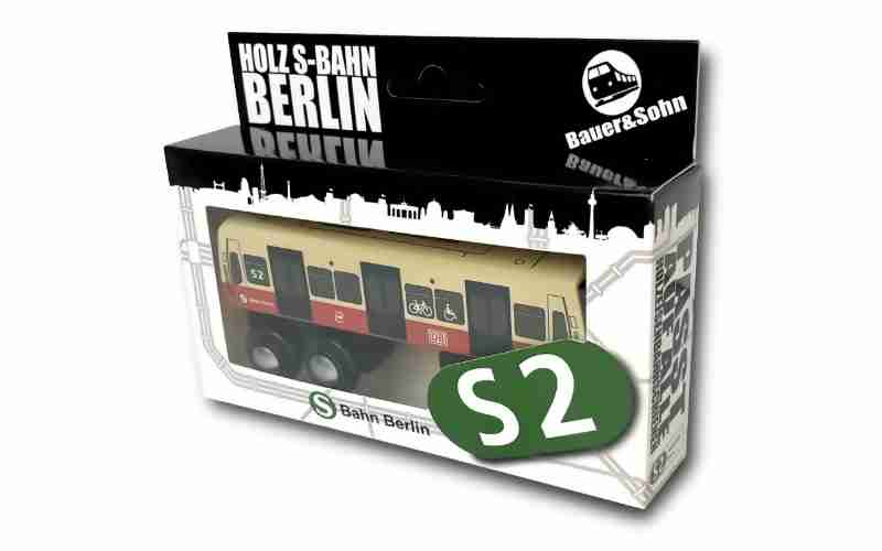 Holzeisenbahn Berliner S-Bahn S2 Bauer und Sohn Holzubahn für Spielzeug Eisenbahn