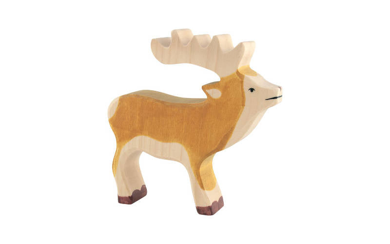 Animaux en bois de la forêt cerf figurine Holtztiger