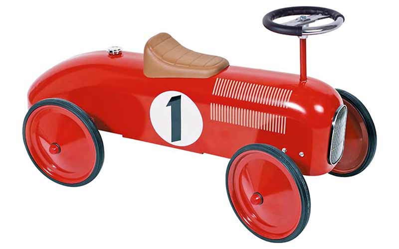 Rutschauto von Goki in Rot | Retro Rutschautos für Kinder