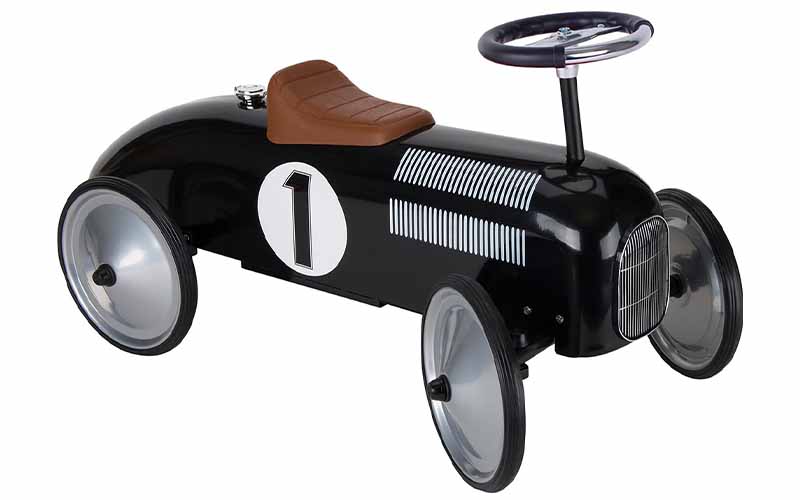 Rutschauto von Goki in Schwarz | Retro Rutschautos für Kinder