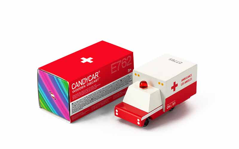 Spielzeugauto Candylab Toys Krankenwagen Ambulance Van | Candycar® Holzautos