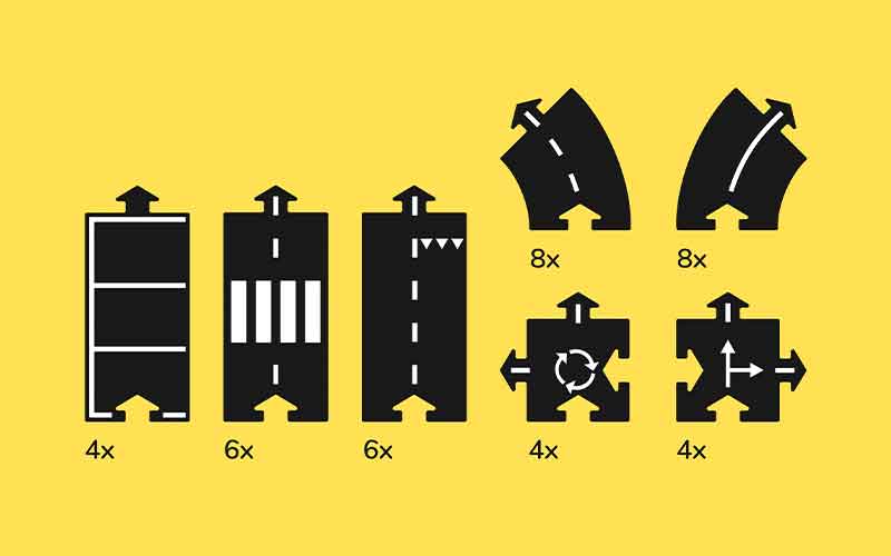 Waytoplay 40 Teile King of the Road | Strassenpuzzle Inhalt des Sets